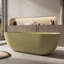 Baignoire autoportante de 175 cm (69 po) en surface solide, baignoire moderne en résine de pierre avec bonde escamotable et trop-plein