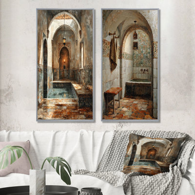 Istanbul Turkish Bath I - Istanbul Wall Art 2 Pieces Set