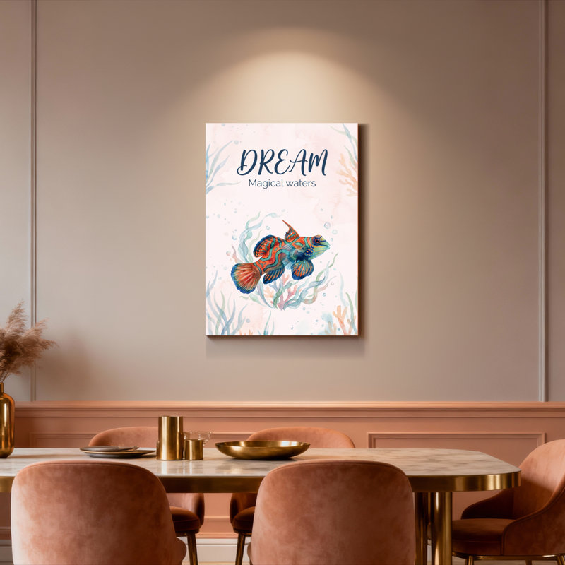 «Dream Magical Waters», ensemble d'aquarelle sur toile tendue, H 18 po x l 12 po