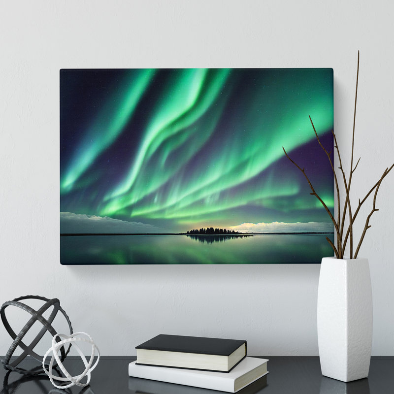 Special Aurora Borealis - Wrapped Canvas Painting, 35cm H x 50cm W x 3cm D