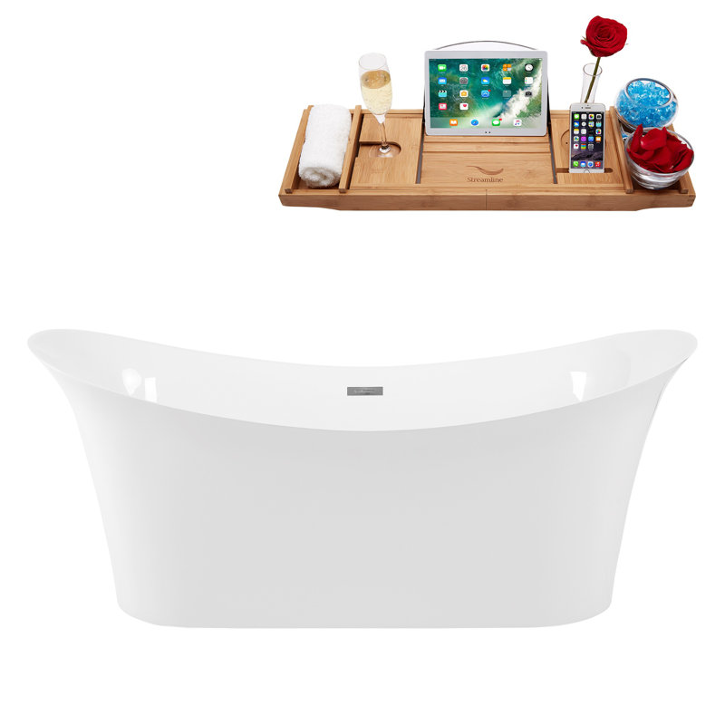 Baignoire de trempage autoportante 67 po. X 32 po. À surface solide