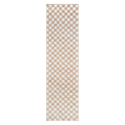 Beige Block Shag Rug – Medium Pile, Soft Texture, Kid & Pet Friendly