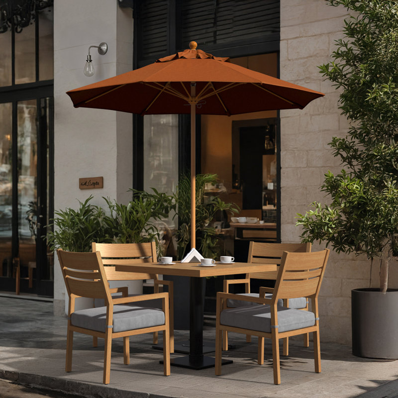 Parasol en bois de teck 7,5 pi, 96" H x 85" W x 85" D, Tuscan