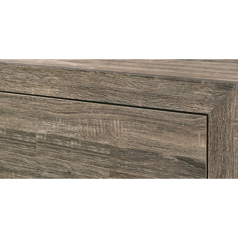 Magnifique grand lit en bois au fini gris, meuble de chambre à coucher tendance de style contemporain, Grand lit, Gris