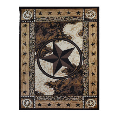 Tapis en polypropylène Akershus avec motif Western Star | Tapis décoratif d'intérieur