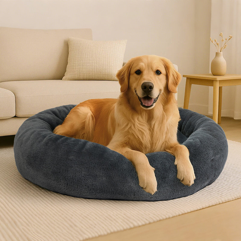 Faux Fur Pet Bed, 19cm H x 85cm W x 110cm D