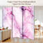 Paravent pliant à 6 panneaux, séparateur de pièce en toile à veinures abstraites de marbre rose royal et blanc magenta, cloison de protection autoportante pour plus d'intimité-134512503-134512504