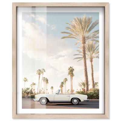 Palm Coast Classic Shadowbox Print Vintage Coastal Decor par Notoriart, cadre en chêne naturel, 20 x 24