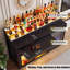 Meuble-bar de 153 cm (60,2 pouces) avec compartiment réfrigérateur, présentoir à 3 niveaux, noir