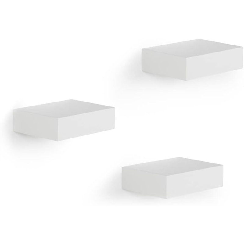 Chapital 3 Piece Square Floating Shelf, White