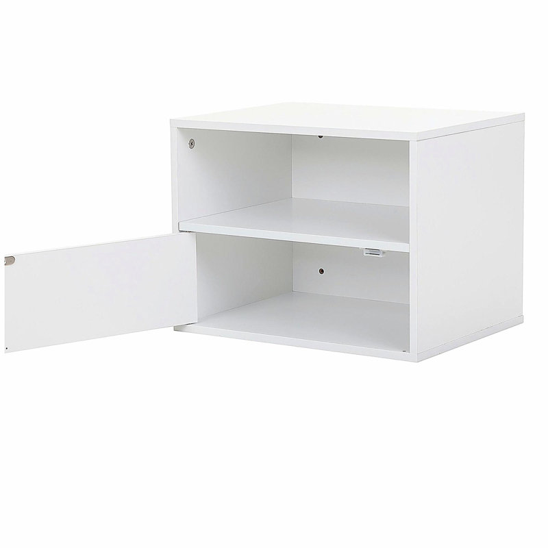 Ensemble de 2 tables de chevet murales en bois, blanc
