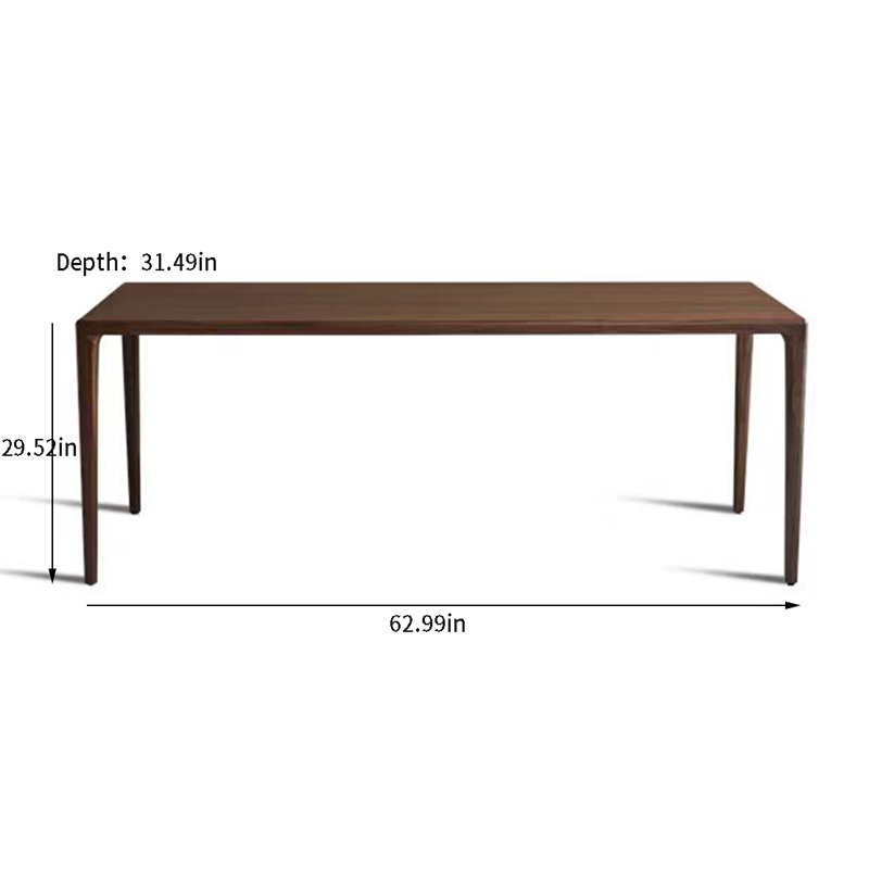 Walnut Solid Wood Dining Table, 31.49" W x 62.99" L