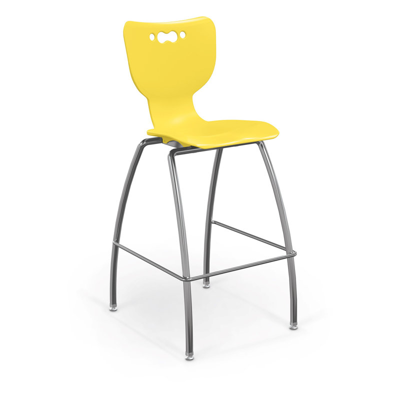 Tabouret de classe à 4 pieds Hierarchie, Jaune, H 45,75 po x l 20,5 po x P 22 po