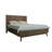 Cid Leno Platform Bed, Chevron, Dark Brown Solid Acacia Wood-98890740