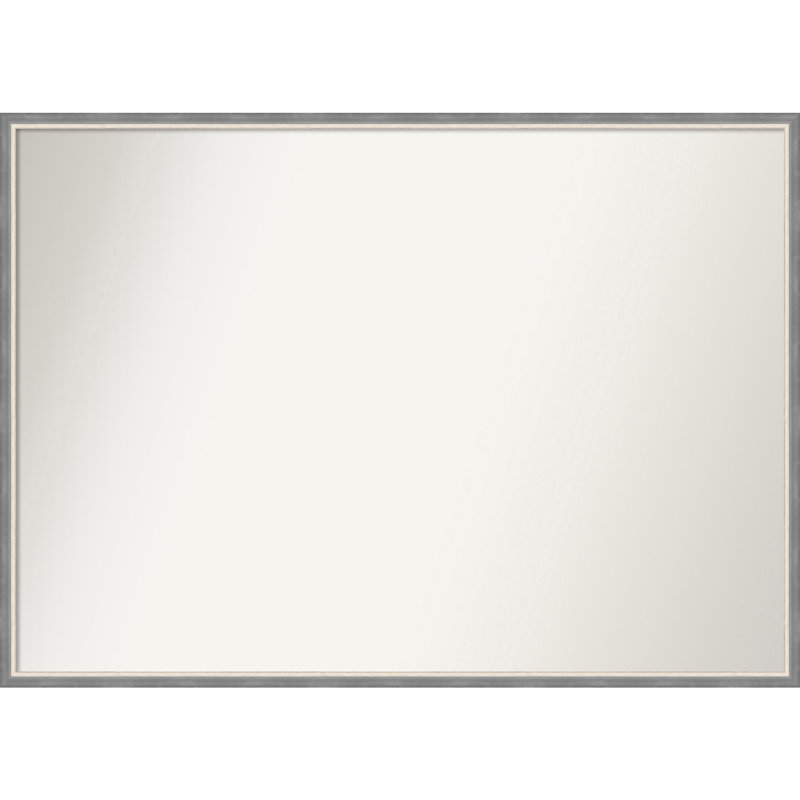 Earsie Solid Wood Wall Mirror, 28.25" x 39.25", Blue, Rectangle
