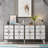 Stylish Console Table, White & Silver, 100% Melamine Coated Particle Board, Thickness: 0.7 inches | Perfect for Entryway & Living Room, Durable & Modern Design-1907587323