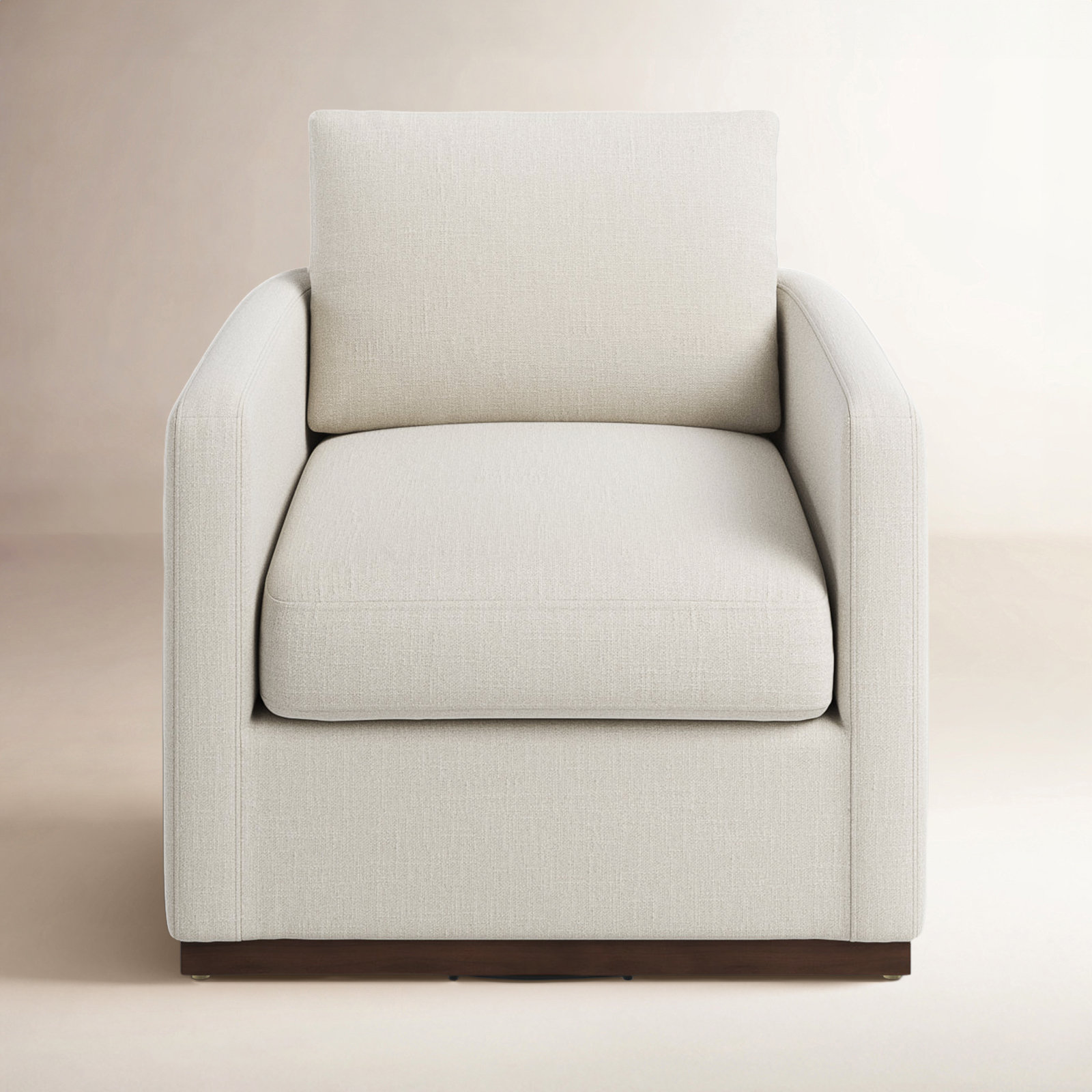 Bobbi Swivel Armchair, Effie Linen Performance Weave