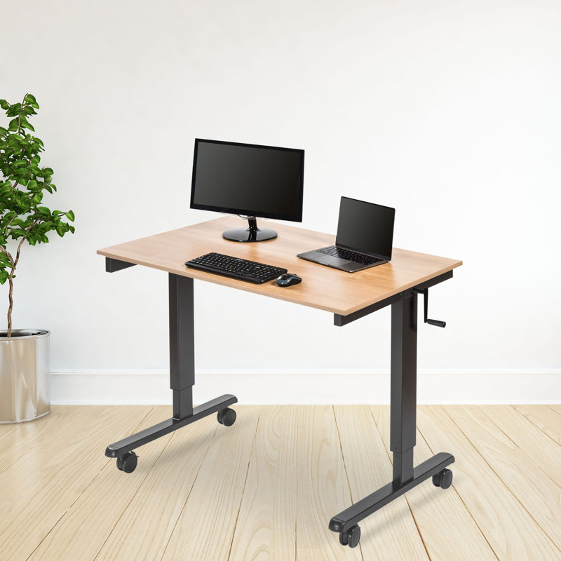 Bureau debout à hauteur ajustable Fontclair, H 32,5 po x l 47,25 po x P 29,5 po, Noyer naturel / gris anthracite