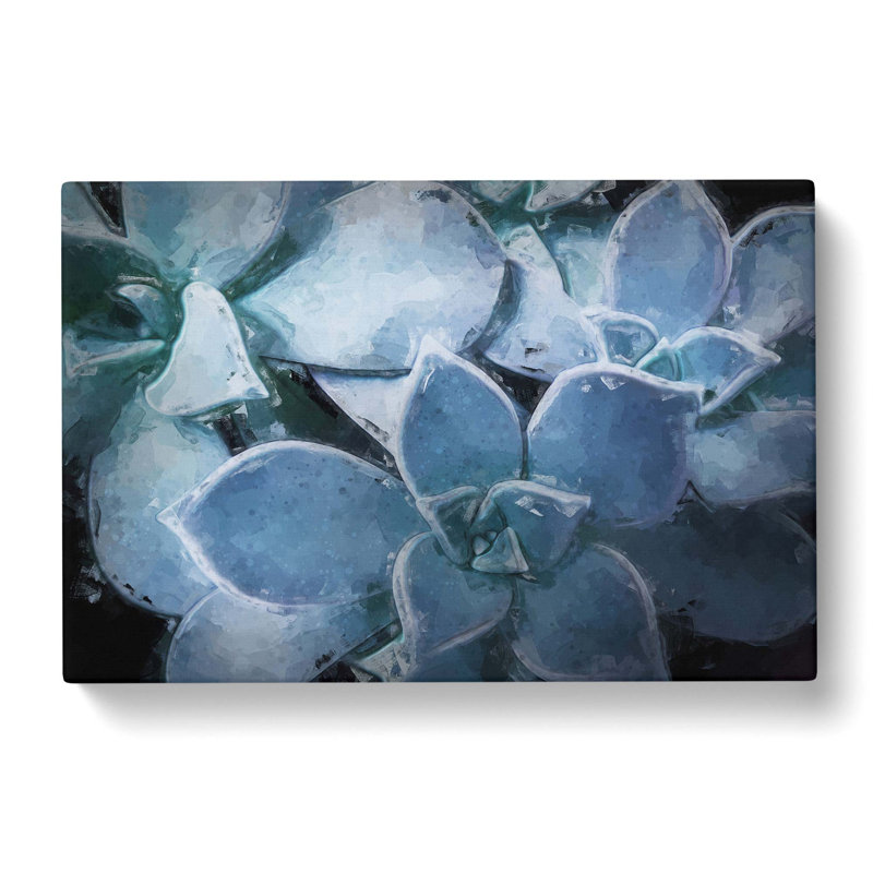 Pale Purple Succulent Plant in Abstract - Wrapped Canvas Graphic Art Print, 50cm H x 76cm W x 3cm D