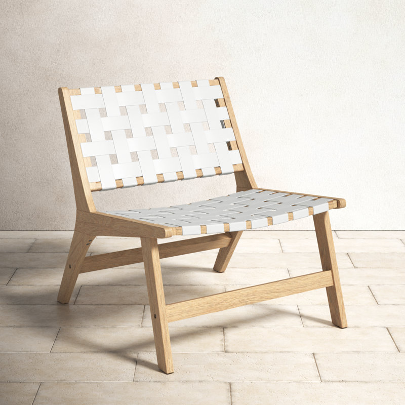 Rubberwood Outdoor Armless Lounge Chair