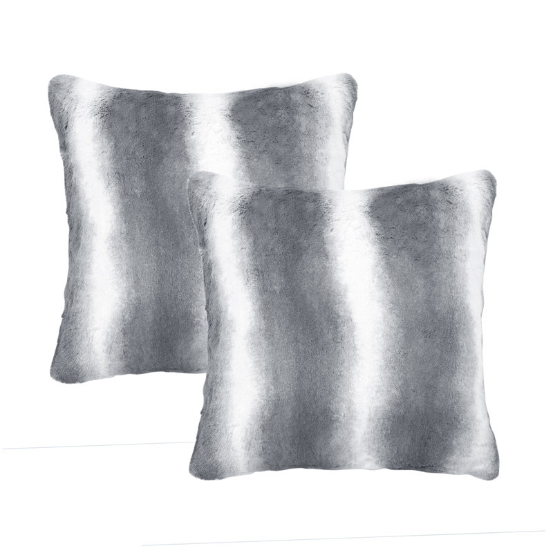 Beckie Animal Print Faux Fur Pillow Cover, Quarry