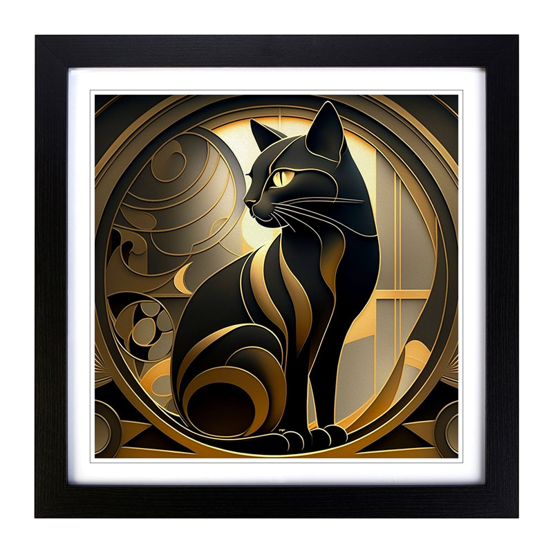 Single Picture Frame Print on Wood, Black