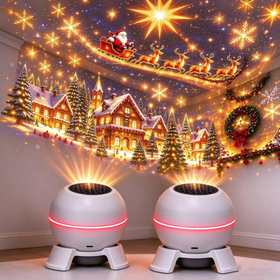 Ensemble de 2 lumières de Noël pour projecteurs de Noël à DEL alimentées par USB pour le mur, le plafond et la chambre à coucher