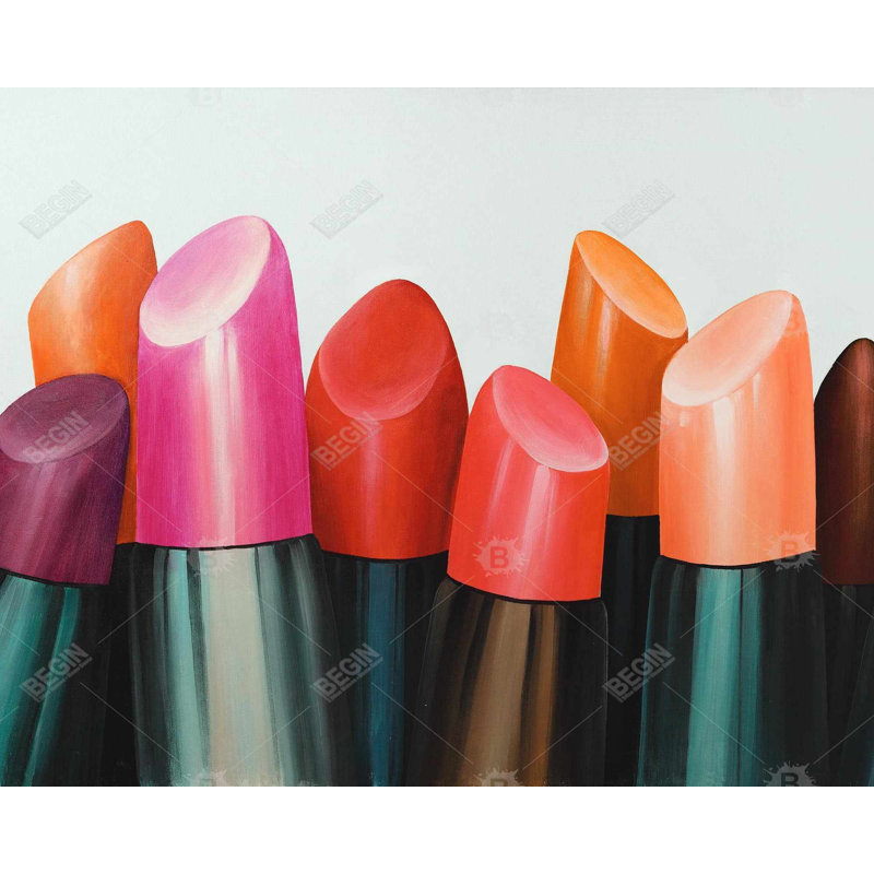 Rouge à lèvres accro - Beauté romantique encadrée, décoration sur toile