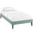 Sharon Polyester Fabric and Wood Bed with Squared Tapered Legs-1867642397-1867642393
