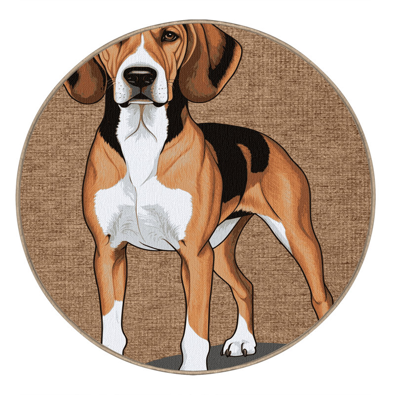  Tapis lavable pour chien, Rond 4 pi