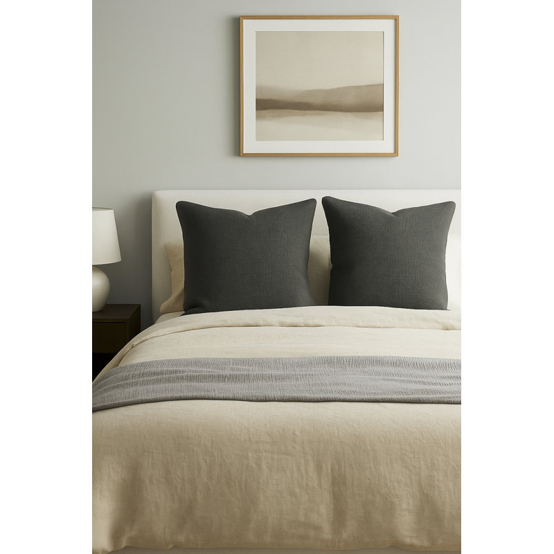 Linen Euro Pillow Cover, Black
