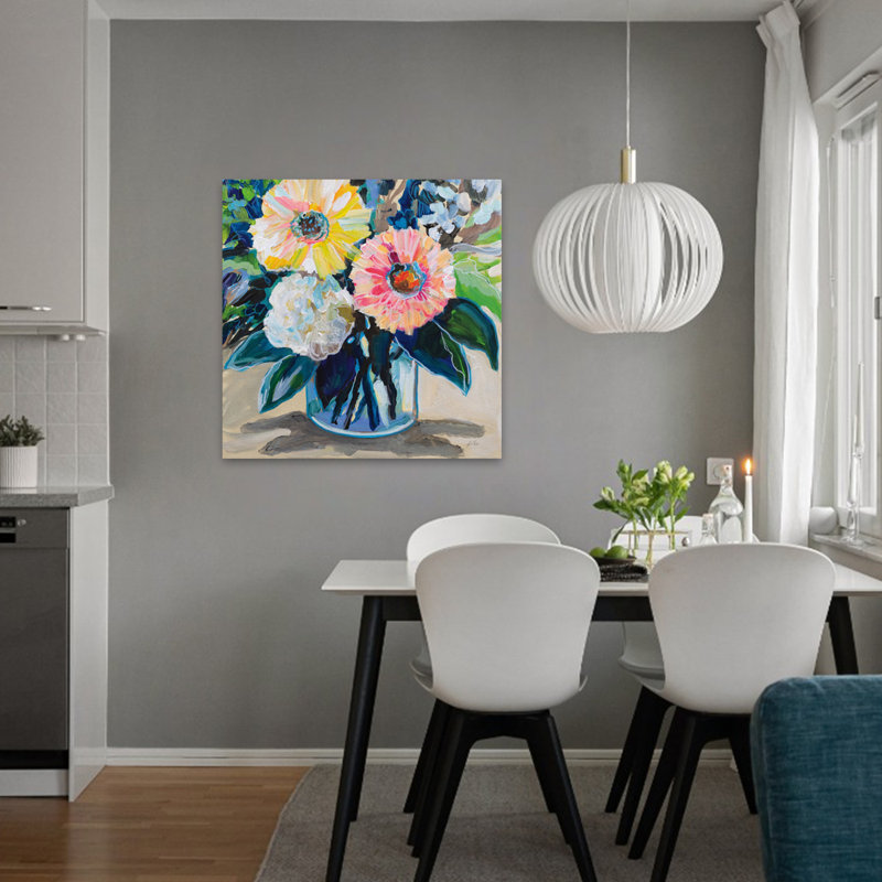 My Treasure, art floral contemporain, H 32 po x l 32 po