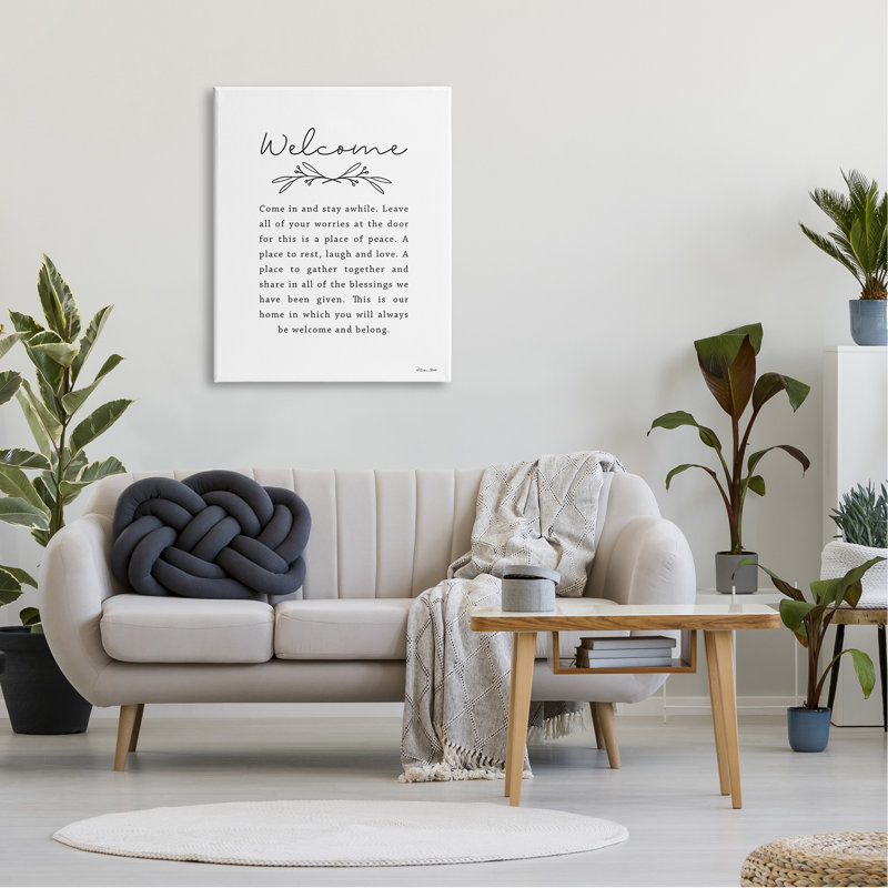 «Welcome Home Quote» par Susan Ball - Art textuel, Toile tendue, H 40 po x l 30 po x P 1,5 po