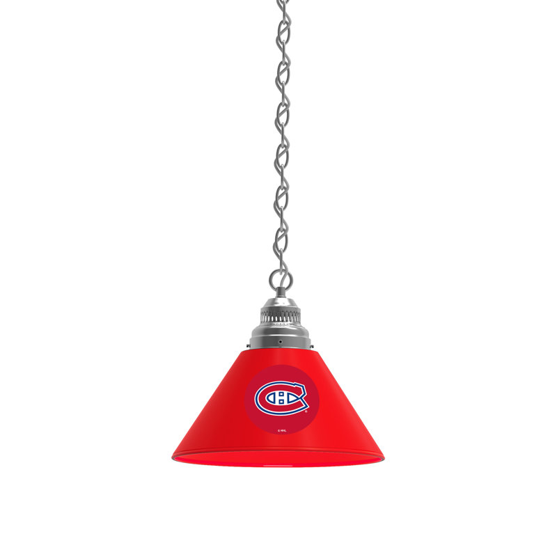 Luminaire suspendu conique 1 lumière NHL, Chrome, Montreal Canadiens