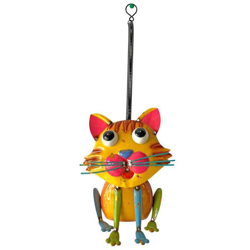 Statue de chat gonflable suspendue jaune