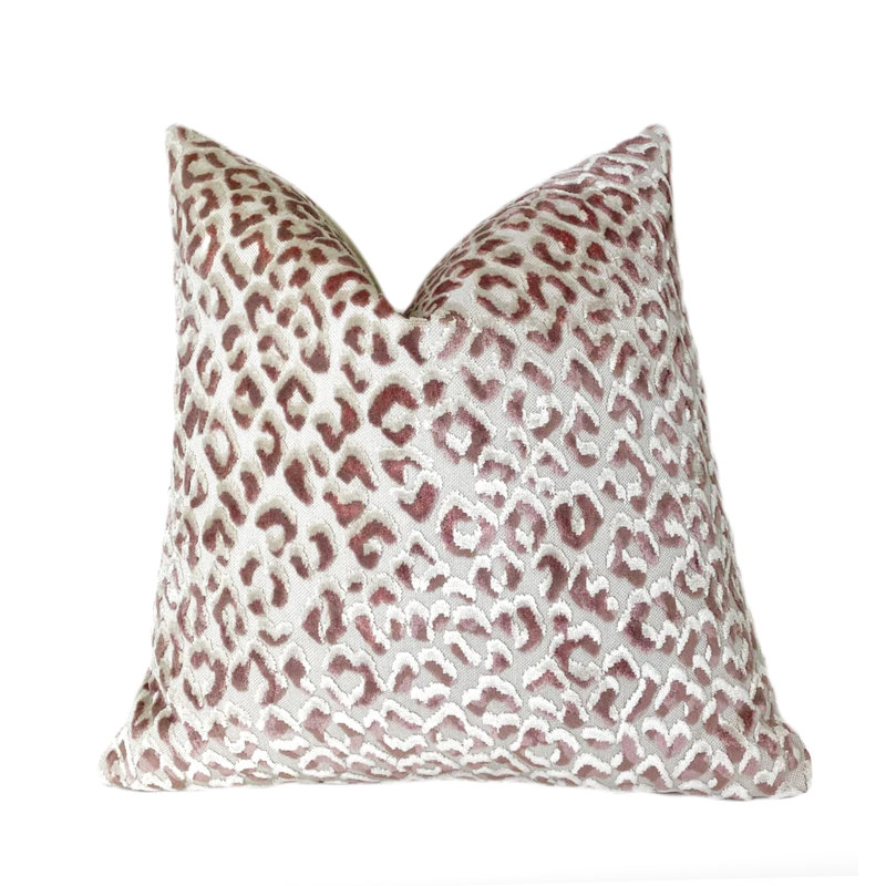 Housse de coussin en velours, Rosé, 22 po x 22 po