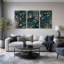 «Bamboo and Cattails in Dark Water», ensemble de 3 toiles murales-865964305