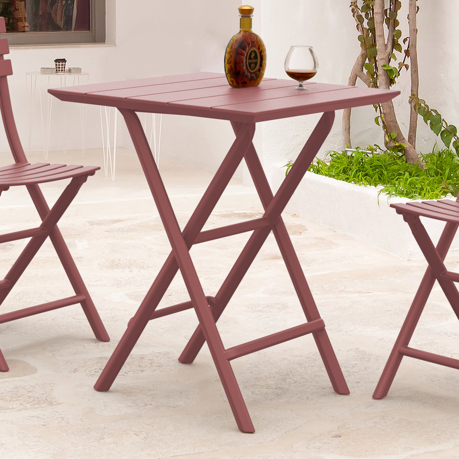 24" Patio Dining Table, Marsala