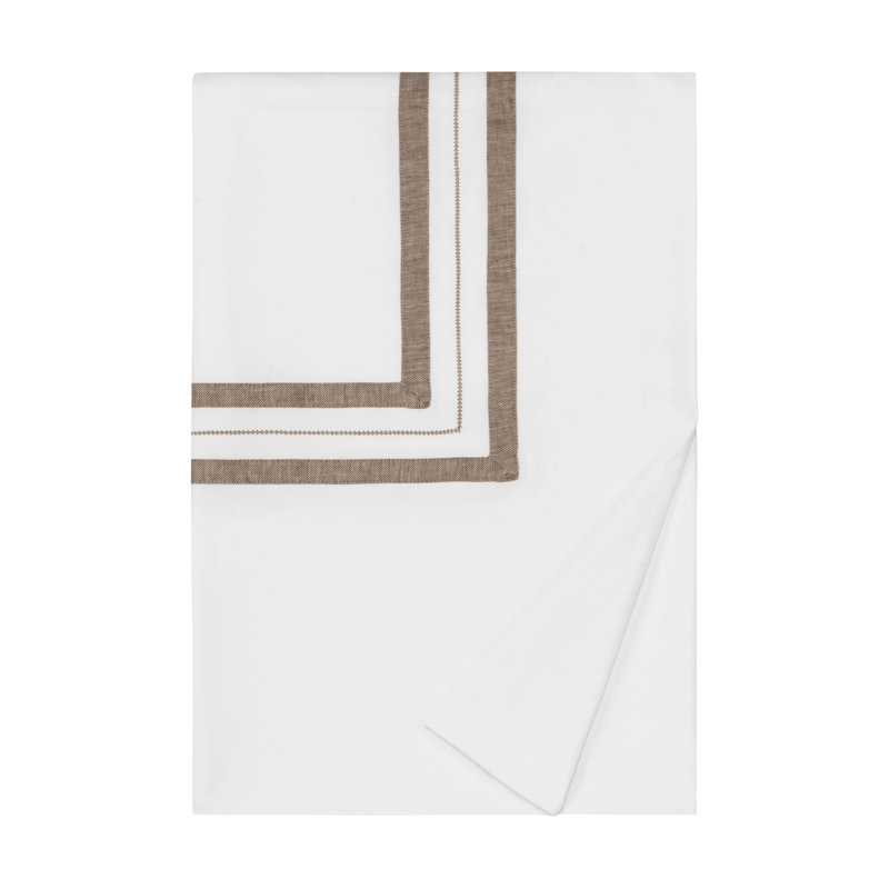 Malibu Duvet Cover, White/Taupe, California King Duvet Cover