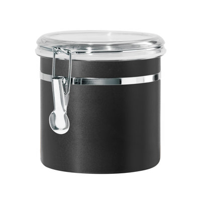 Stainless Steel Clamp Canister w/ Clear Lid (4.75 in H, 36 oz)