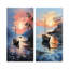«Lake Fishers Boat Twilight I», ensemble d'art mural sur toile bord de mer-102582318-102582321