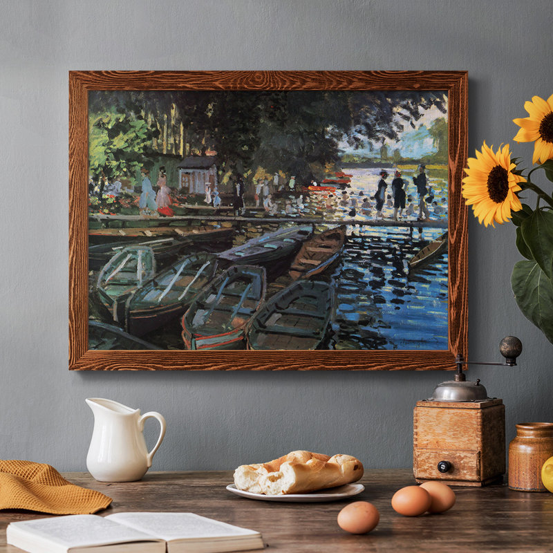 «Bathers at La Grenoullière» par Monet, reproduction sur toile, Érable, H 28 po x l 42 po x P 1,5 po