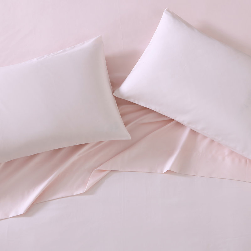 Queen Pink Cotton Polyester Deep Pocket Sheet Set