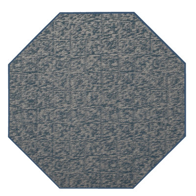 Tapis décoratif Elemental - imprimé géométrique bleu délavé