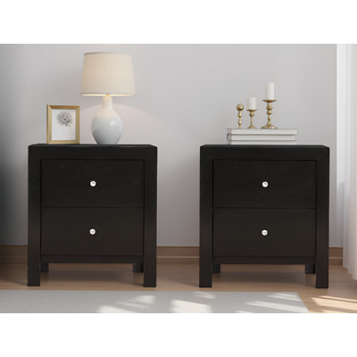 Ensemble de 2 tables de chevet noires Jarett