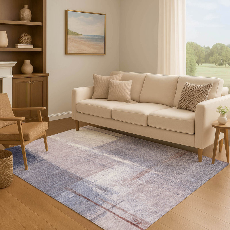 Premium Machine Washable Ariel Abstract Rug, Rectangle 10' x 14'