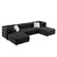 Canapé modulaire en U de 145 po en velours capitonné avec pieds en métal et 4 pieds pour le salon-132377655