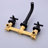 Matte Black Wall Mounted Bathroom Tub Sink Faucet With Pop-Up Drain  No Overflow . Cross Handles For Smooth Water Regulation. Splash Aerator Minimized Waste. Built Brass And Stainless Steel. Simple-124304140