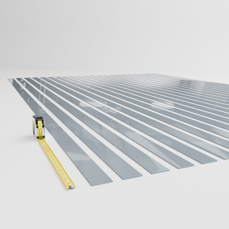 Adjustable Acrylic Slat Wall Panel Kit, Grey, 94" H x 44" W