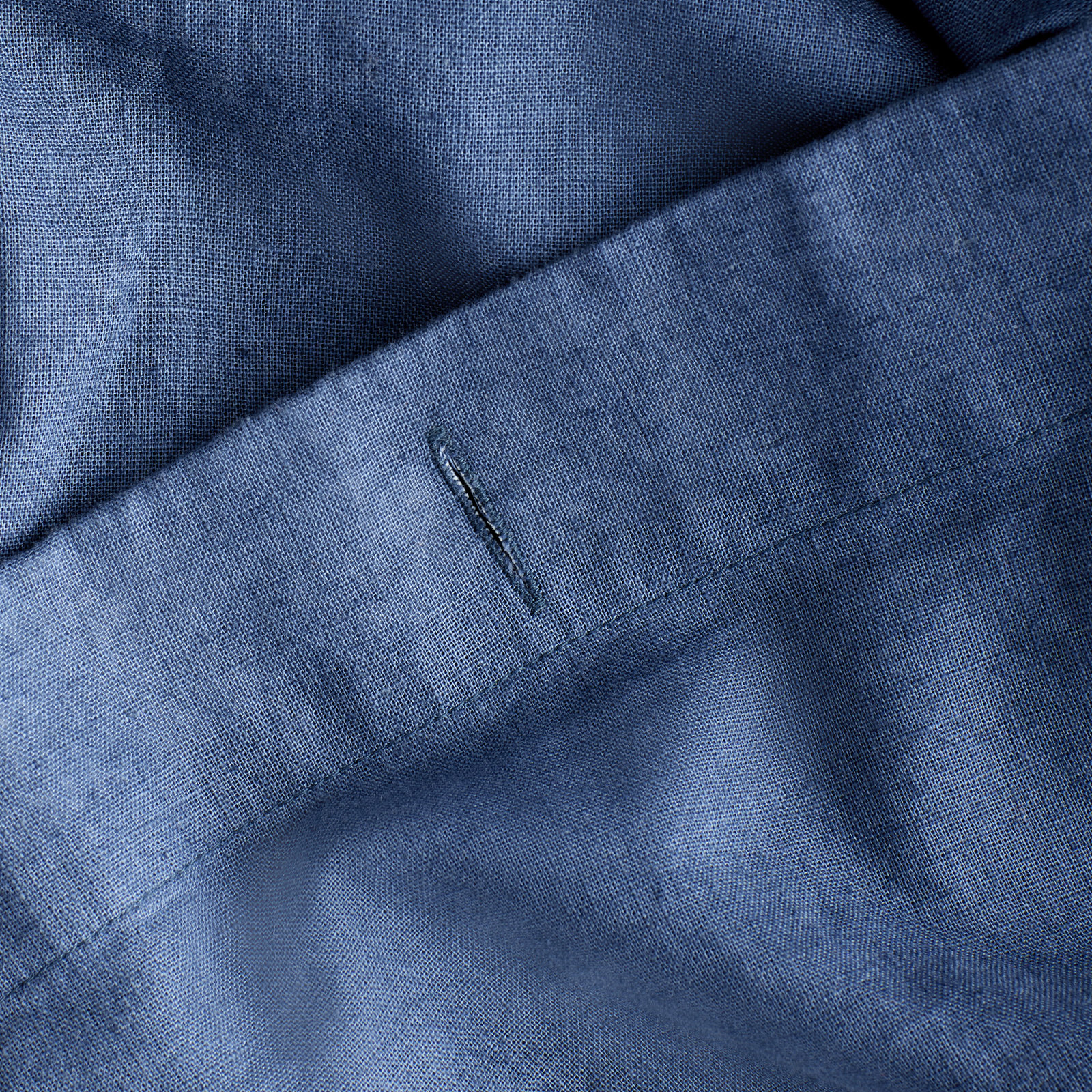 Jeffen Linen Blend Shower Curtain, Midnight Navy